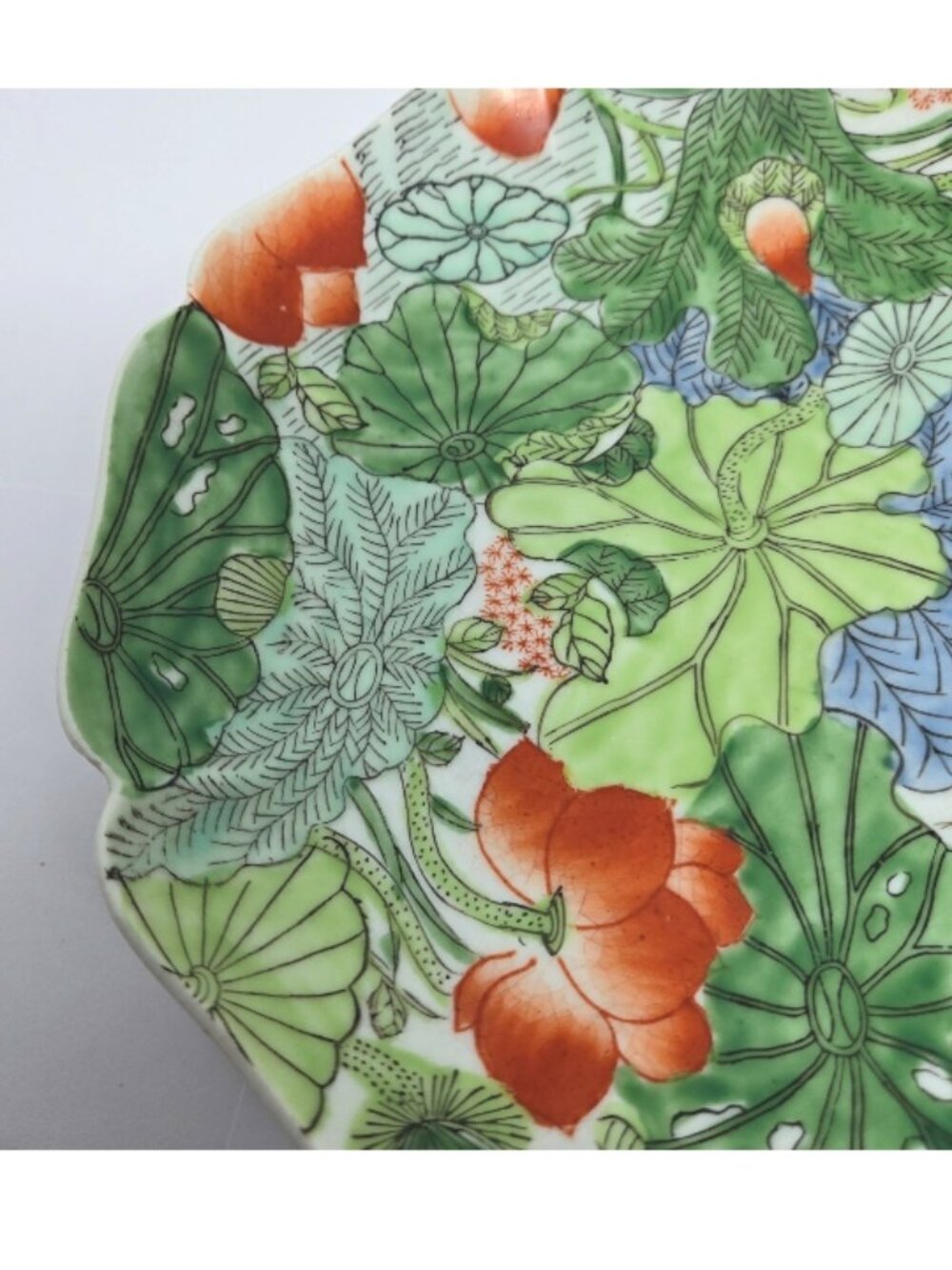 Vintage Napcoware, Lotus / Water Lilies, Wall Plate, Hand Painted In Hong Kong - Picture 7 of 9